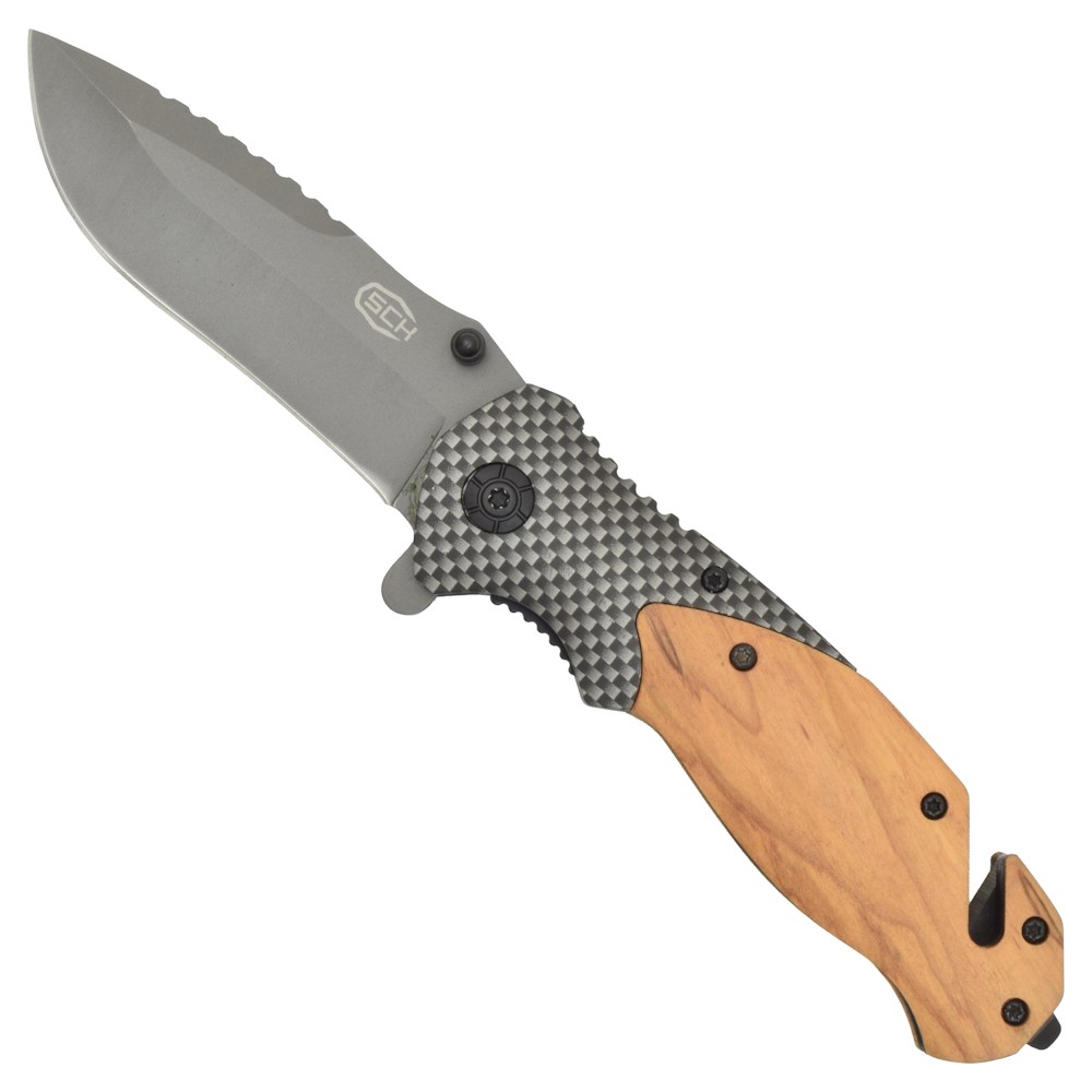 Couteau pliant 20,5cm design manche bois SCH