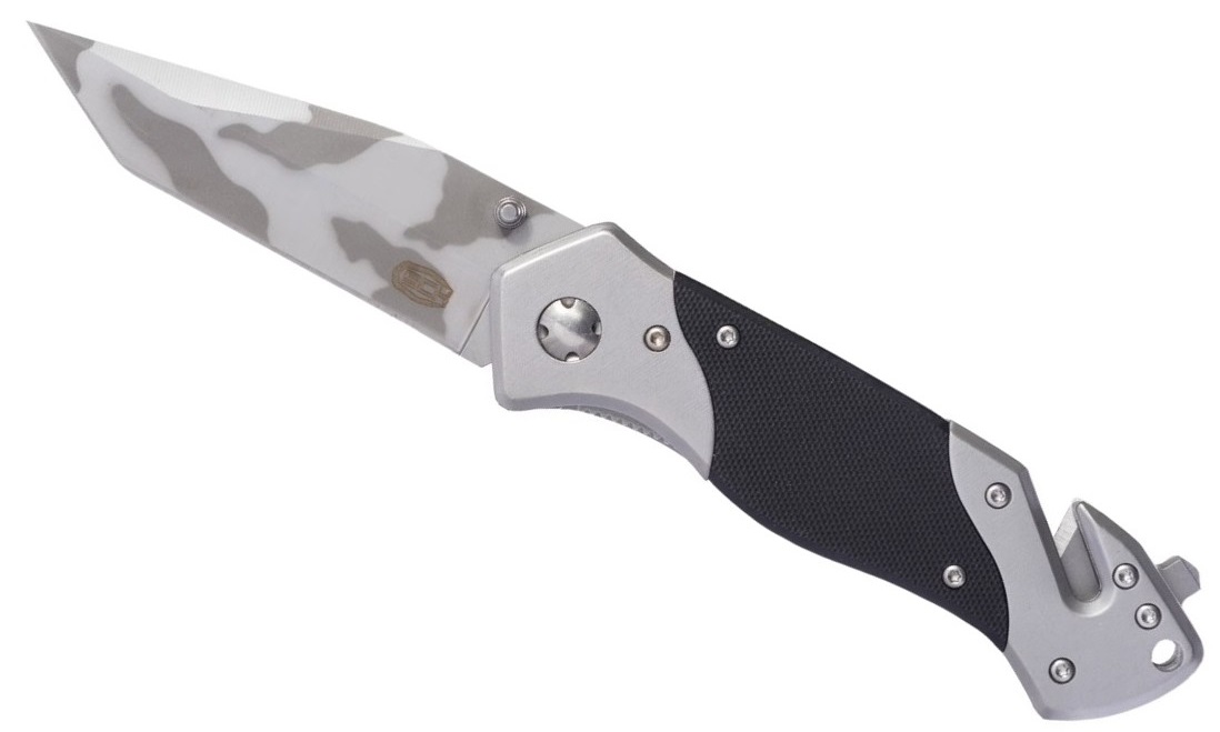 Couteau pliant 21cm coupe sangle lame tanto
