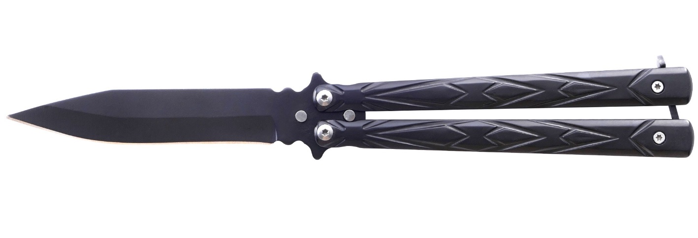 Balisong Couteau papillon 21,5cm acier tricks