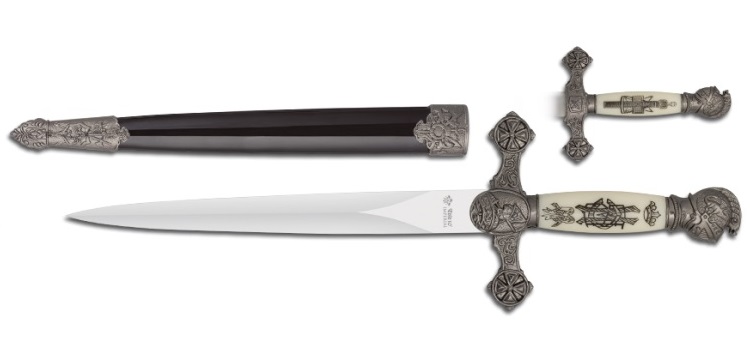 Dague chevalier 31,8cm acier IMPERIAL