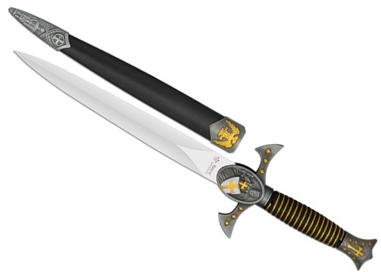 Dague Les Templiers chevalier 37cm doré IMPERIAL