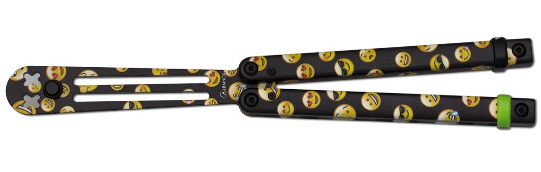Couteau papillon Smiley Emoji entraînement