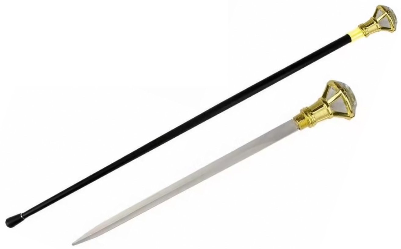 Canne épée bâton de marche 94cm doré