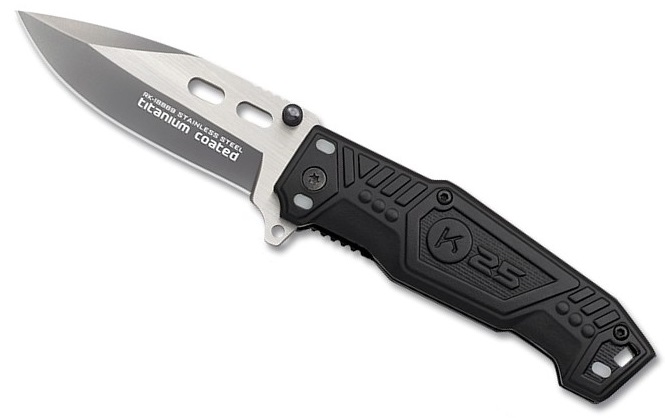 Couteau pliant tactique 17,8cm titane K25.