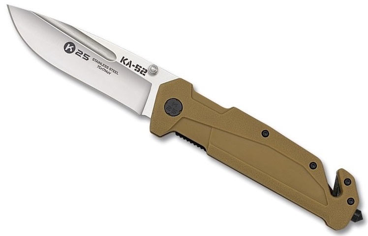 Couteau pliant militaire coyote 22cm titane K25.