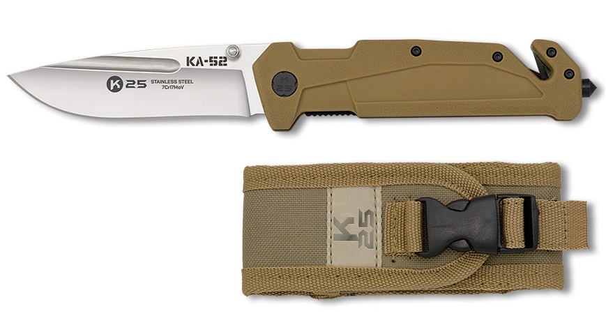 Couteau pliant militaire coyote 22cm titane K25