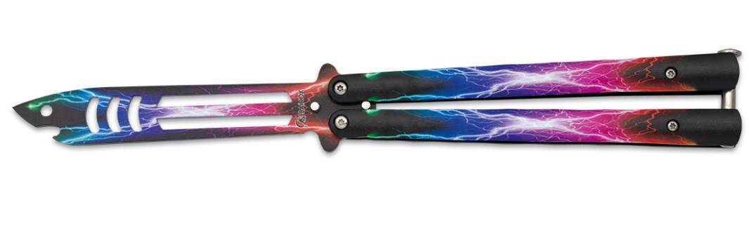 Couteau papillon balisong 24cm décapsuleur entrainement.