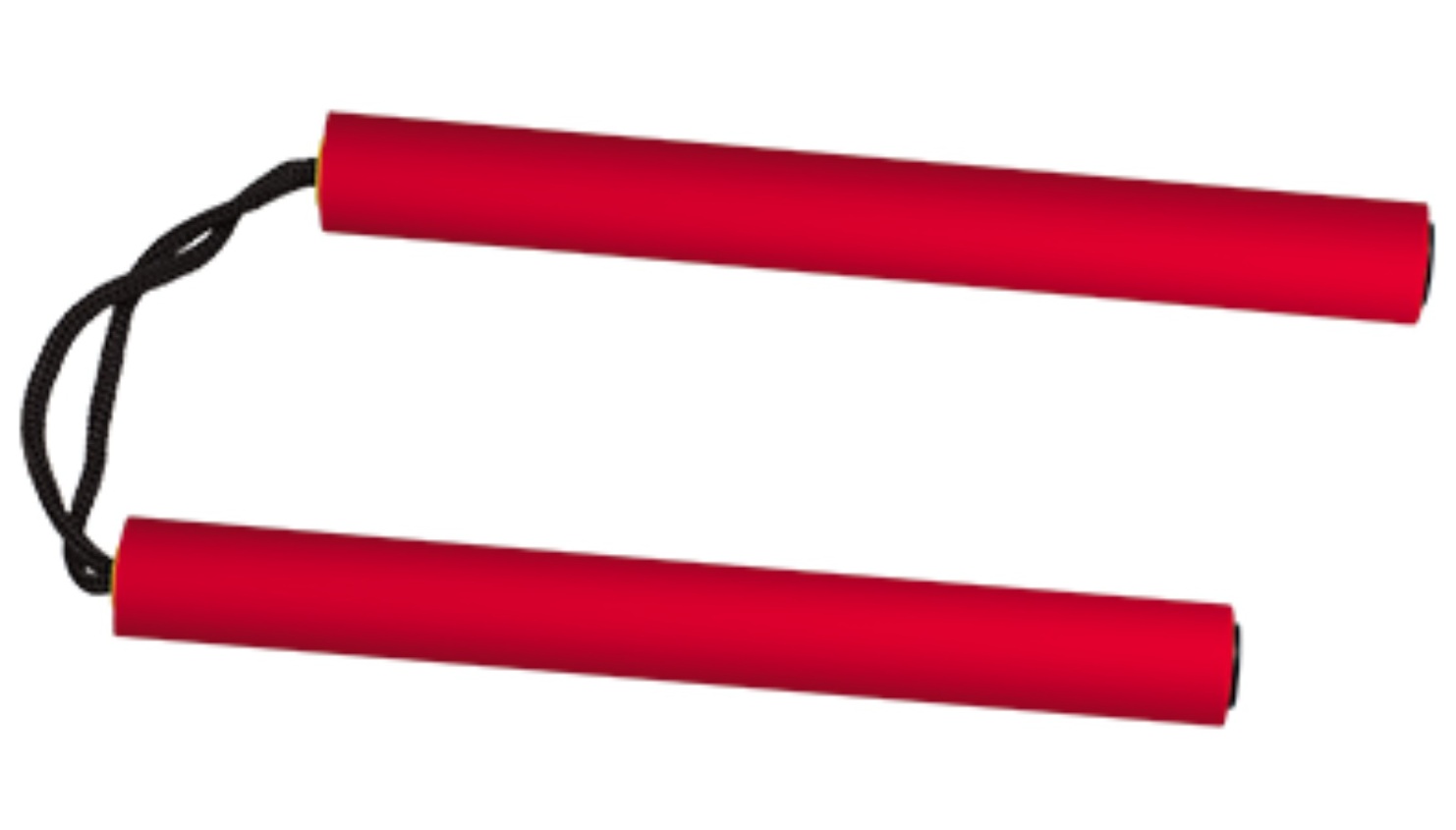 Nunchaku rouge en mousse résistante entraînement