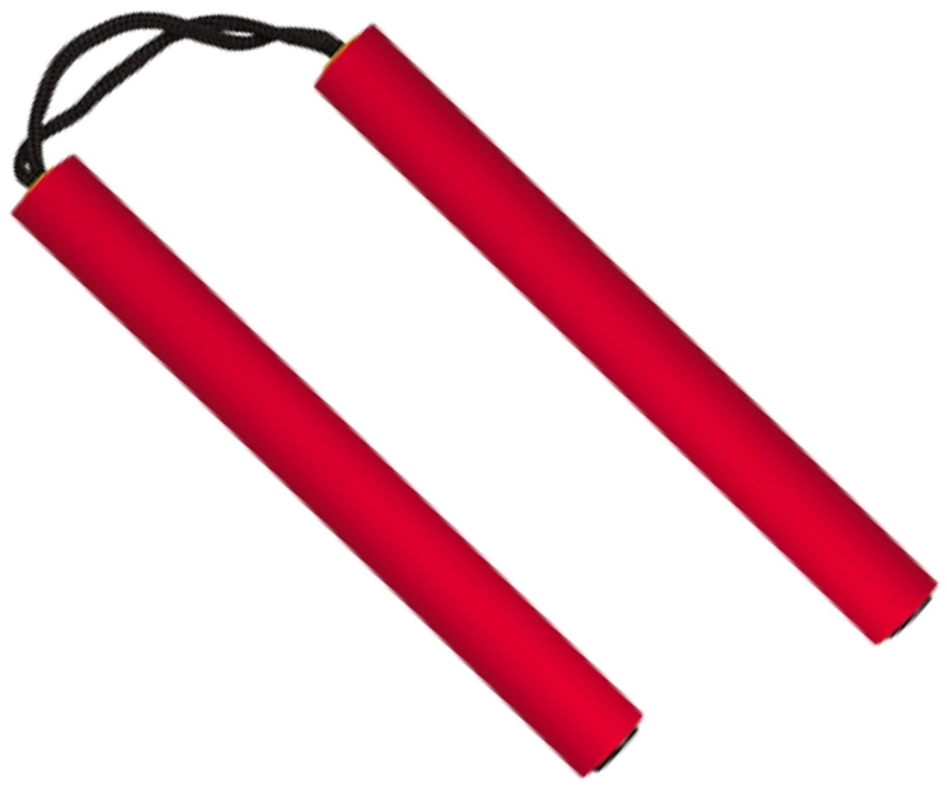 Nunchaku rouge en mousse résistante - Idéal entraînement