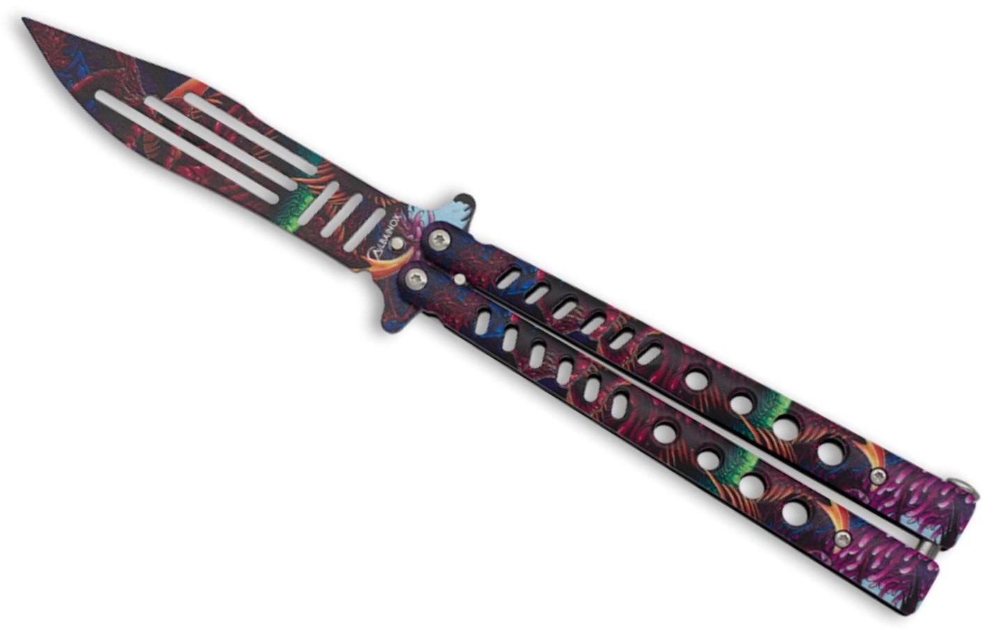 Couteau papillon balisong 24cm design entraînement trick