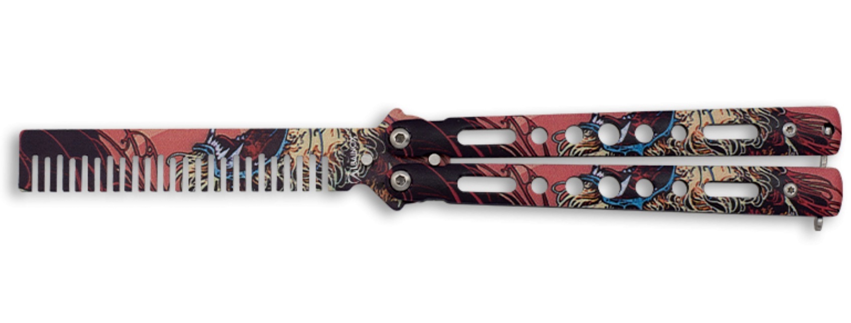 Couteau papillon balisong 21cm peigne brosse