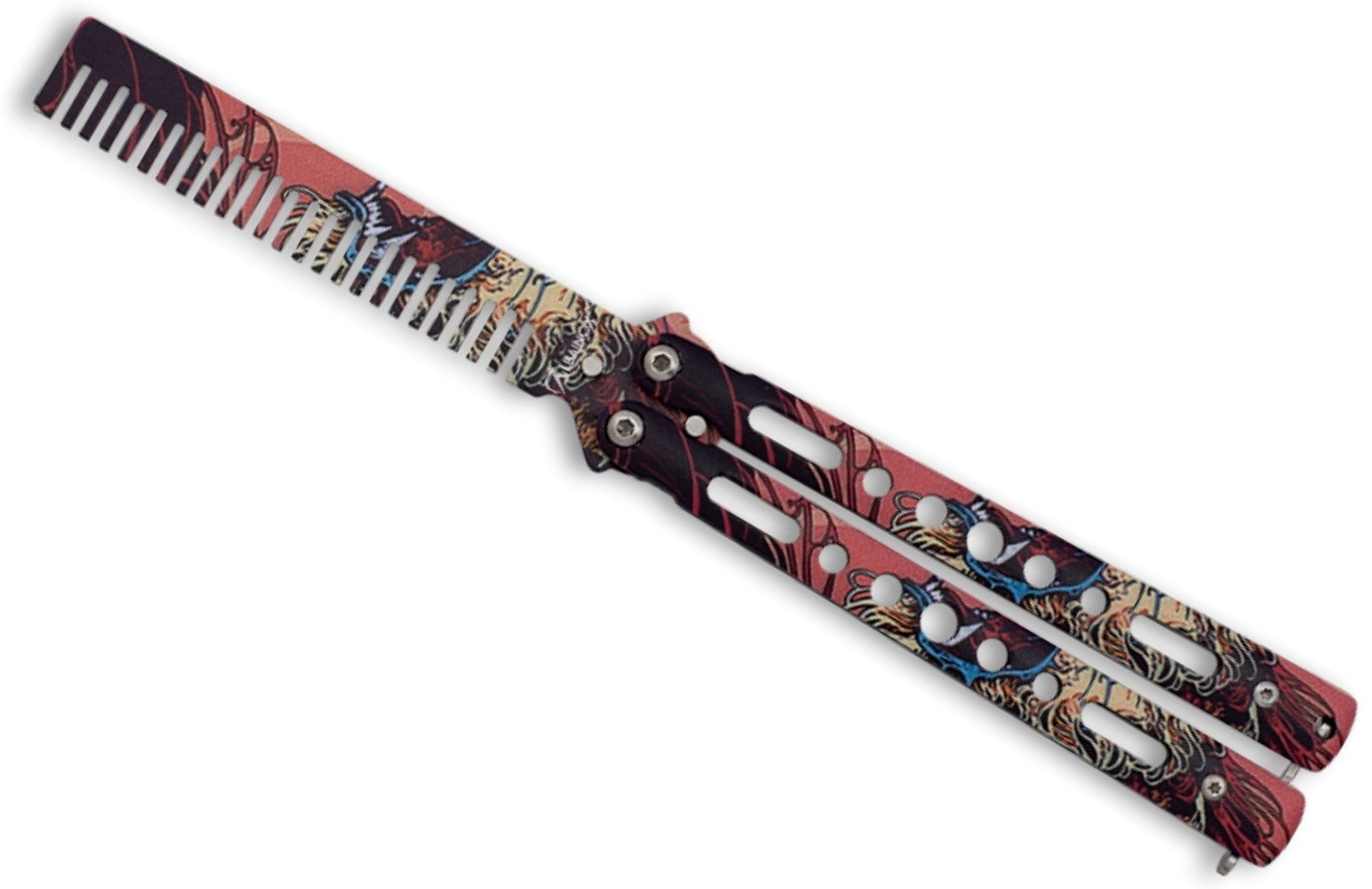 Couteau papillon balisong 21cm peigne brosse entraînement