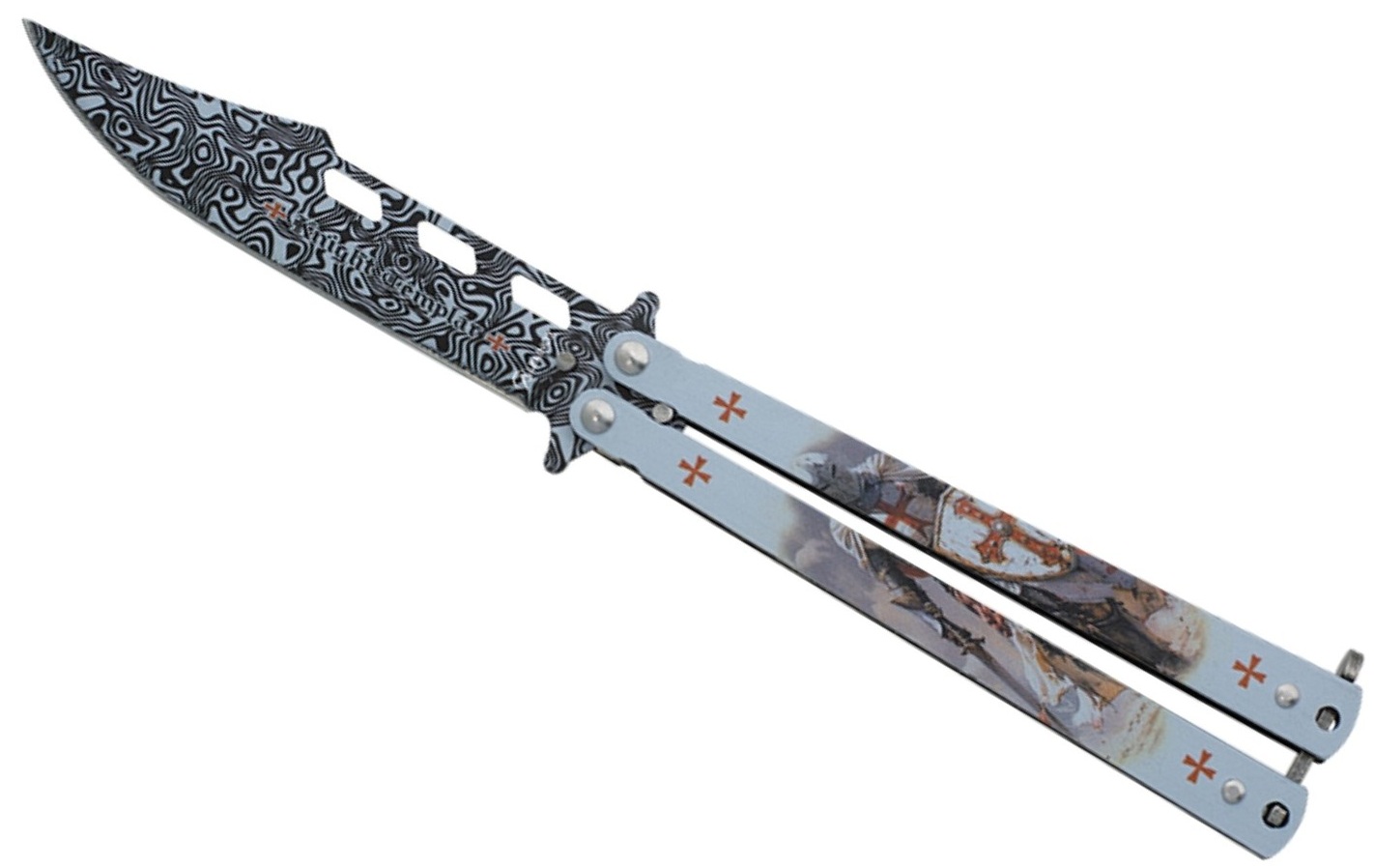 Couteau papillon balisong 22,2cm Les Templiers ALBAINOX