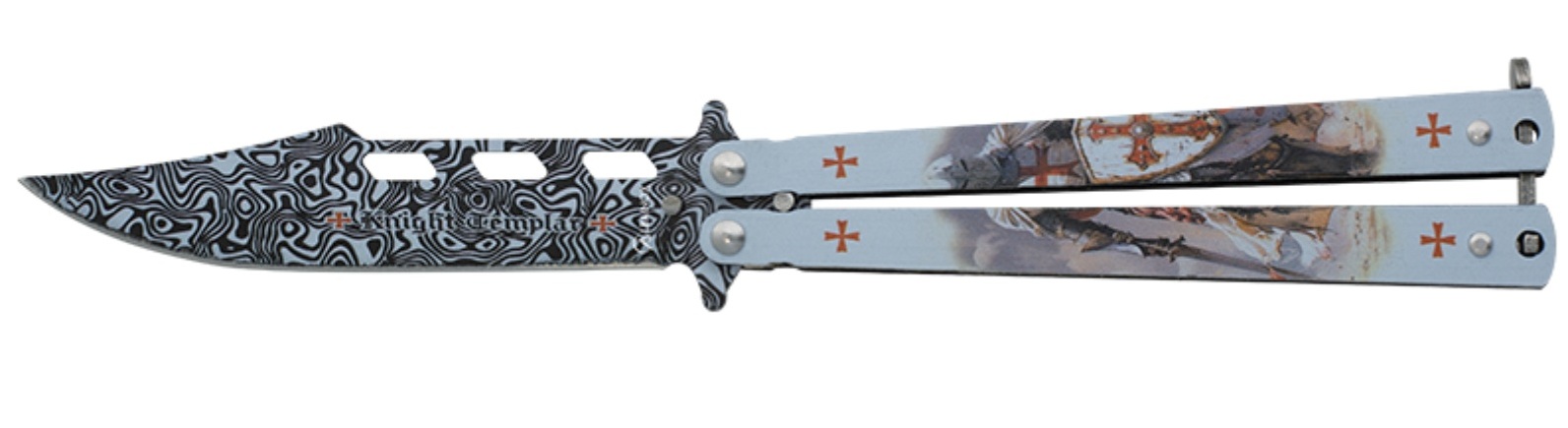 Couteau papillon balisong 22,2cm Les Templiers
