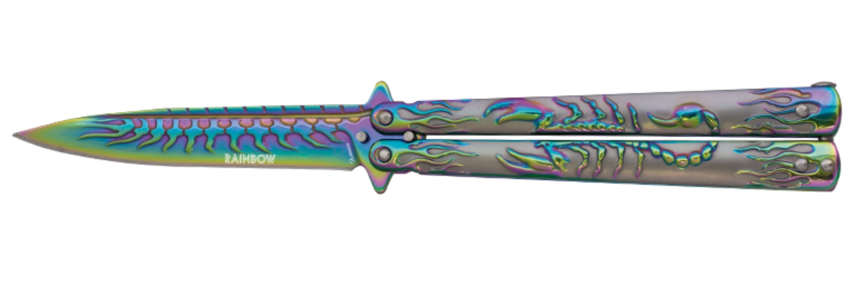 Couteau papillon balisong rainbow scorpion