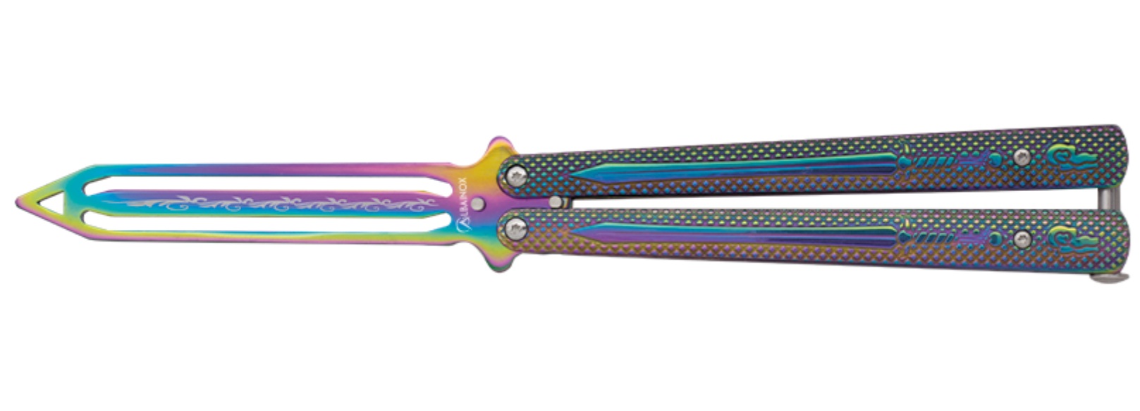 Couteau papillon 24,5cm rainbow entraînement
