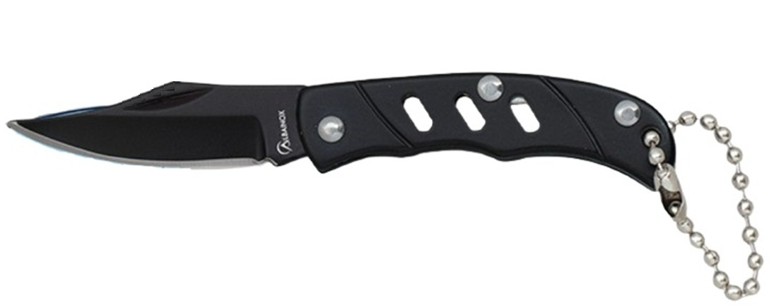 Couteau porte-clé pliant noir 9cm