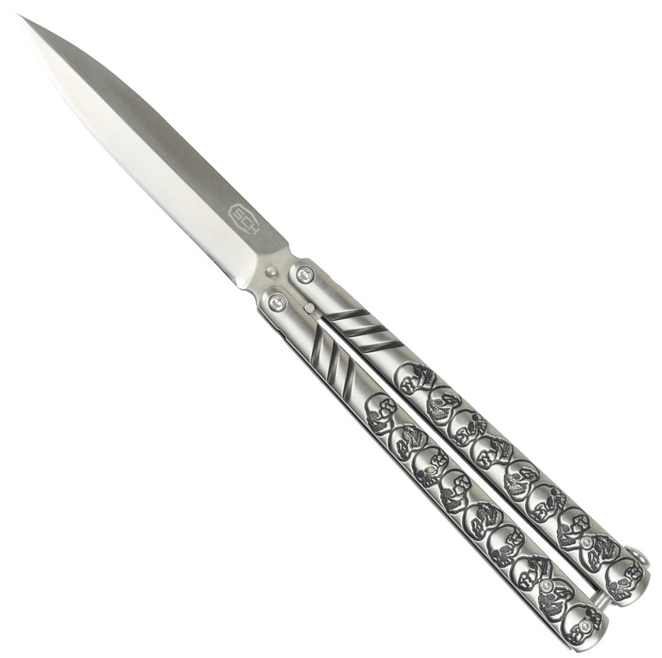 Couteau papillon balisong 23cm Squelette SCH