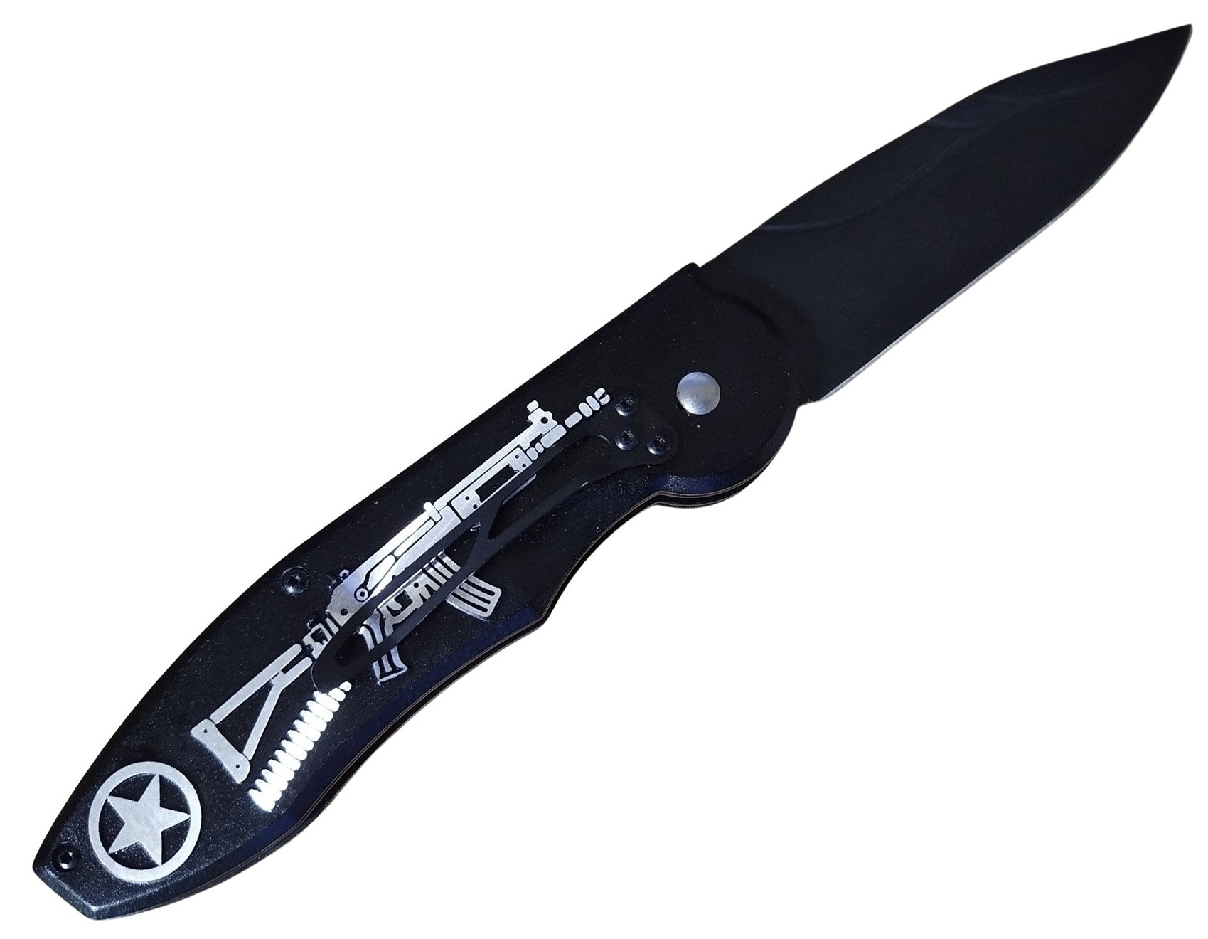 Grand couteau automatique à cran darrêt noir