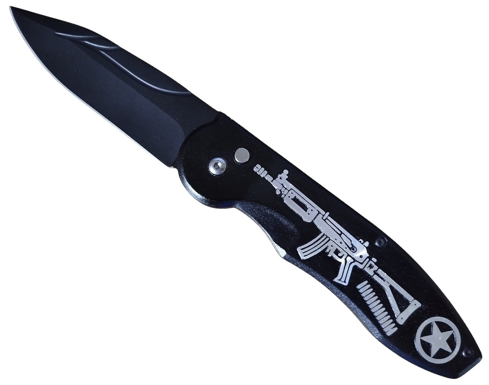 Grand couteau automatique 23,5cm à cran darrêt noir