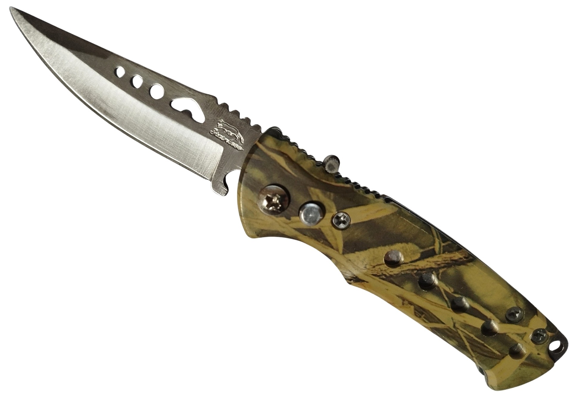 Couteau automatique camouflage 15cm à cran darrêt