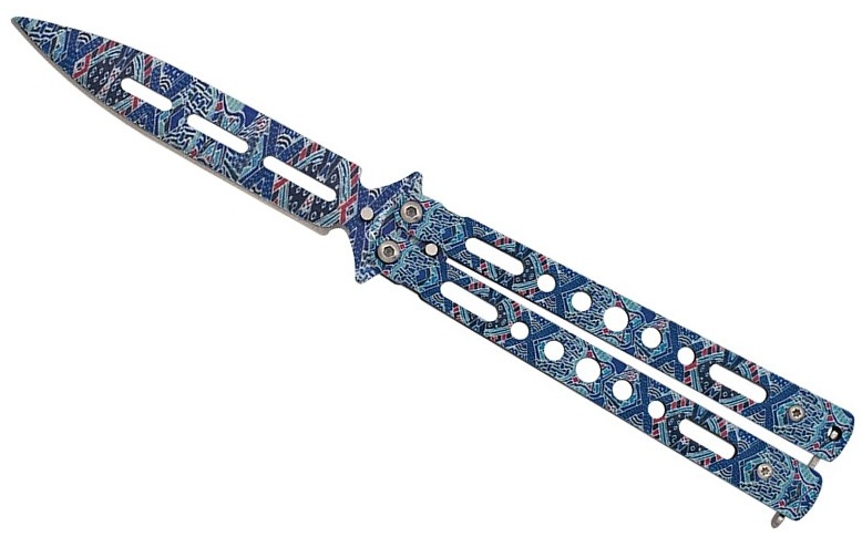 Couteau papillon balisong en acier design 3D Albainox Lame 9,8 cm