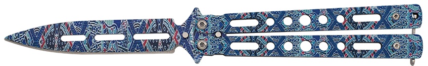 Couteau papillon balisong en acier design 3D Albainox Lame 9,8 cm.
