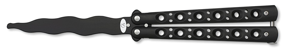 Couteau papillon balisong noir entrainement tricks.