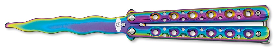Couteau papillon balisong rainbow entrainement tricks