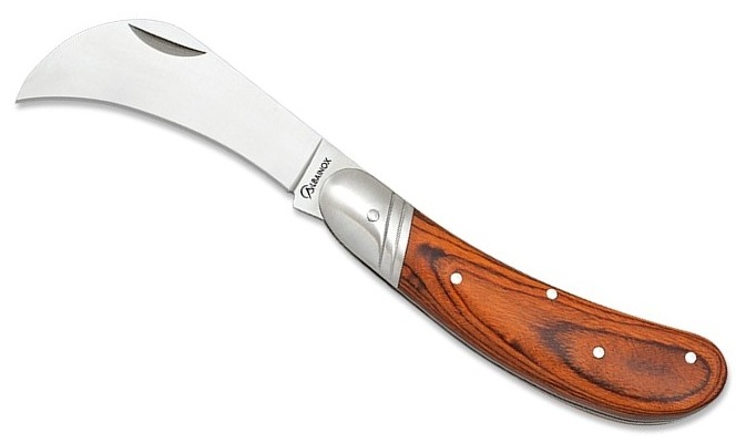 Couteau pliant serpette ALBAINOX manche bois