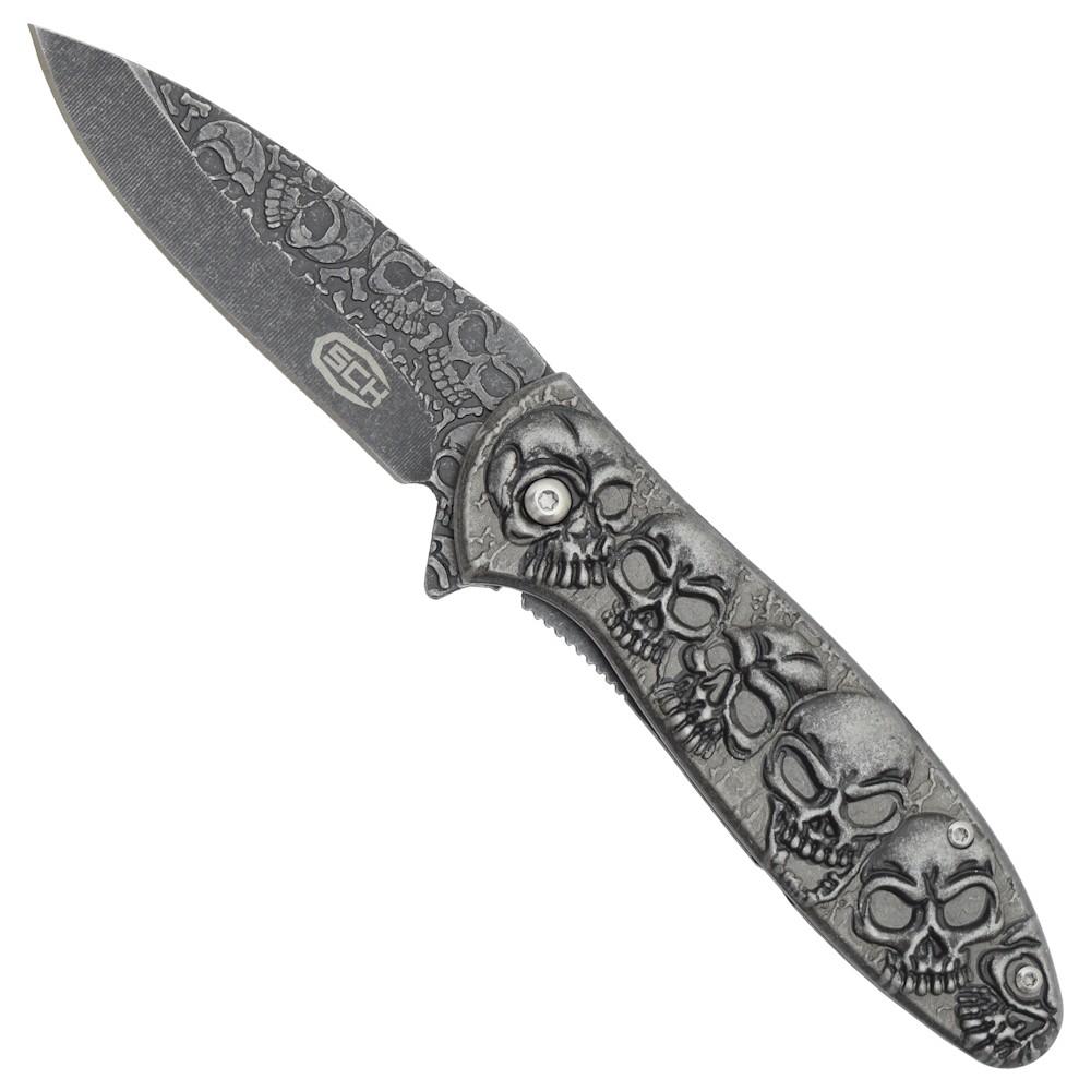 COUTEAU DE POCHE PLIANT SQUELETTE À RESSORT SCK