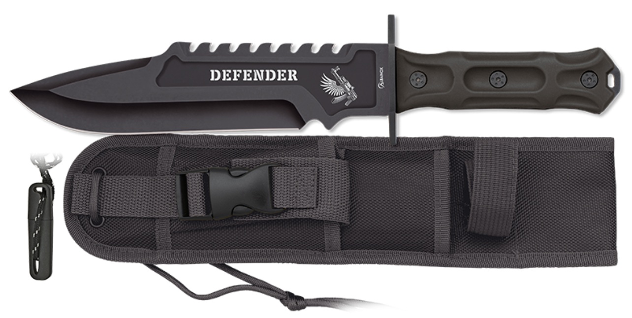 Poignard couteau tactique noir Albainox Defender