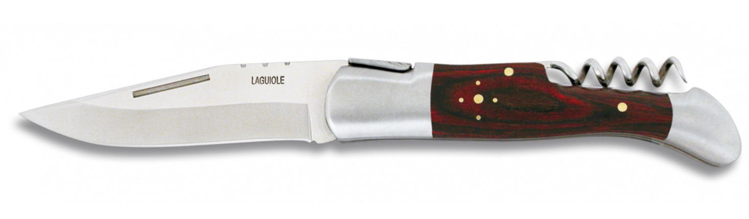 Couteau pliant LAGUIOLE tire-bouchon manche en bois