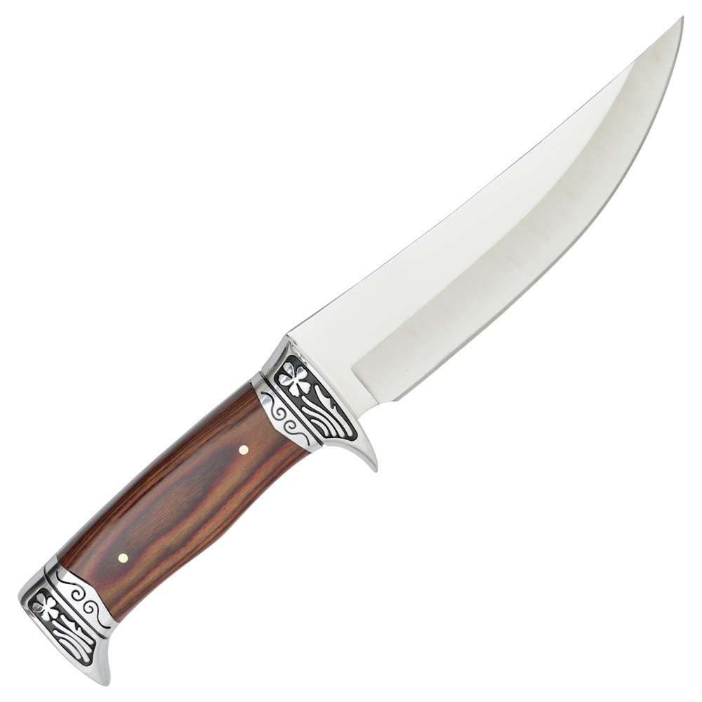 POIGNARD COUTEAU DE CHASSE MANCHE BOIS SCK + ETUI..