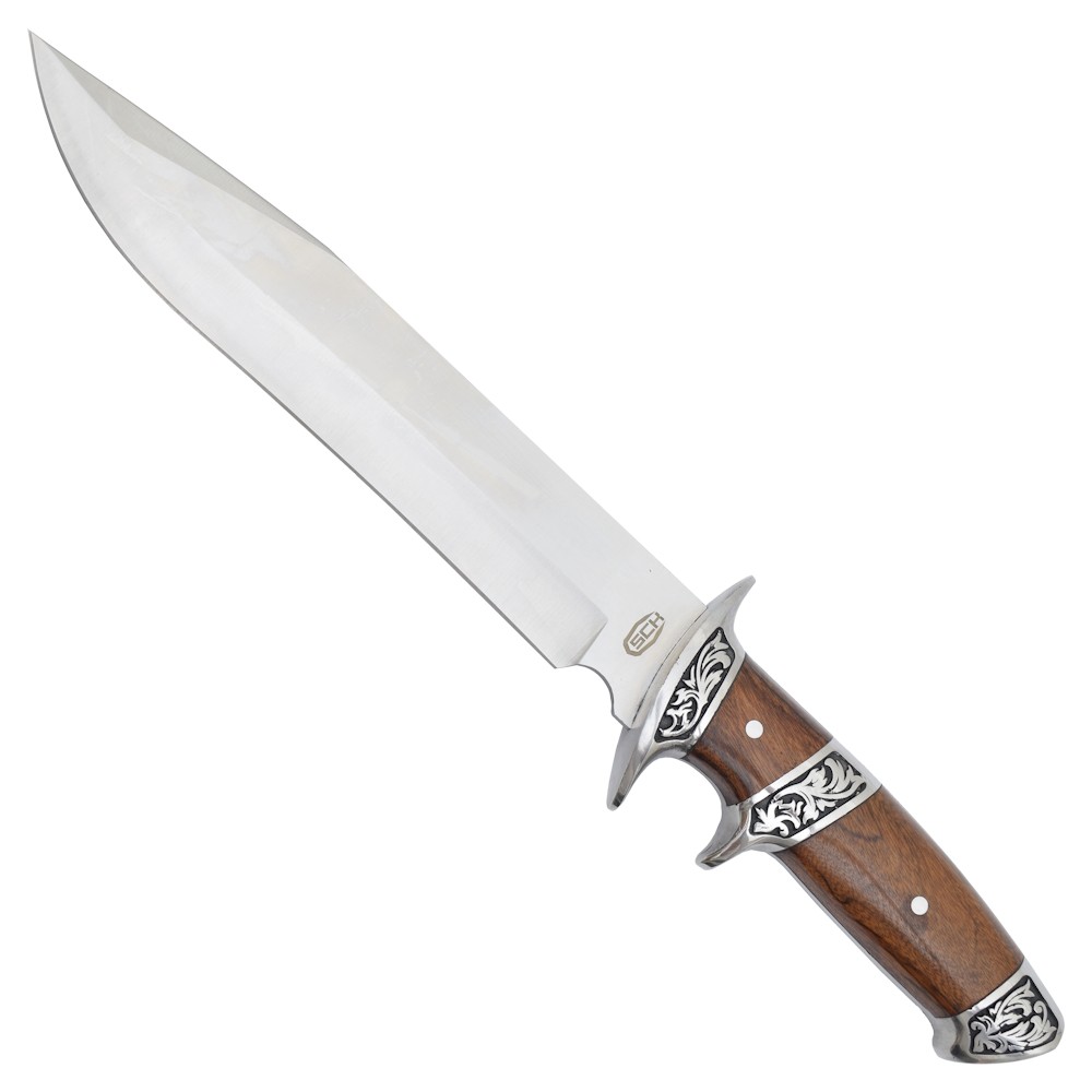 POIGNARD SCK COUTEAU DE CHASSE MANCHE BOIS + ETUI