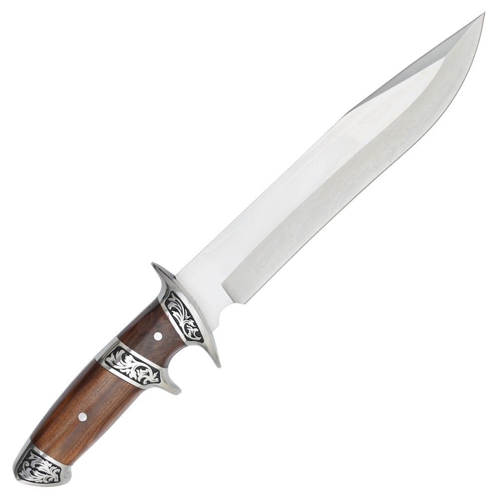 POIGNARD SCK COUTEAU DE CHASSE MANCHE BOIS + ETUI..