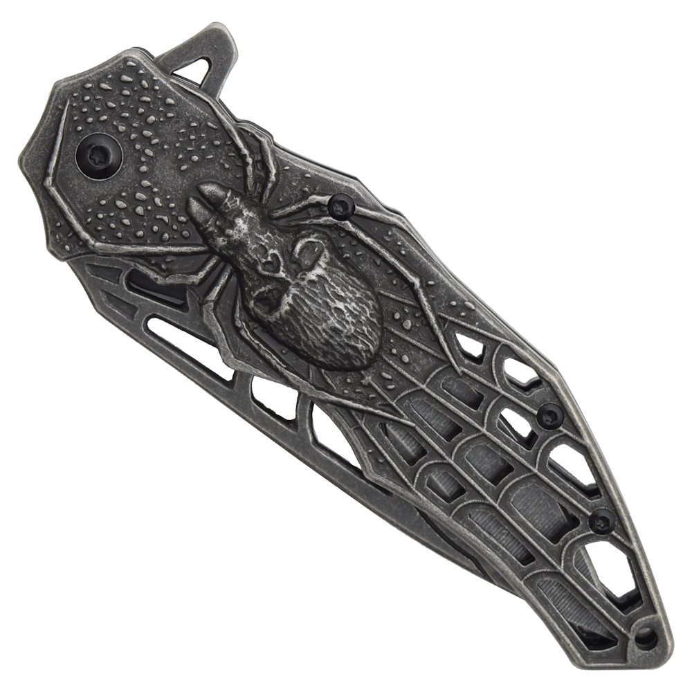 COUTEAU DE POCHE PLIANT ARAIGNEE SQUELETTE.