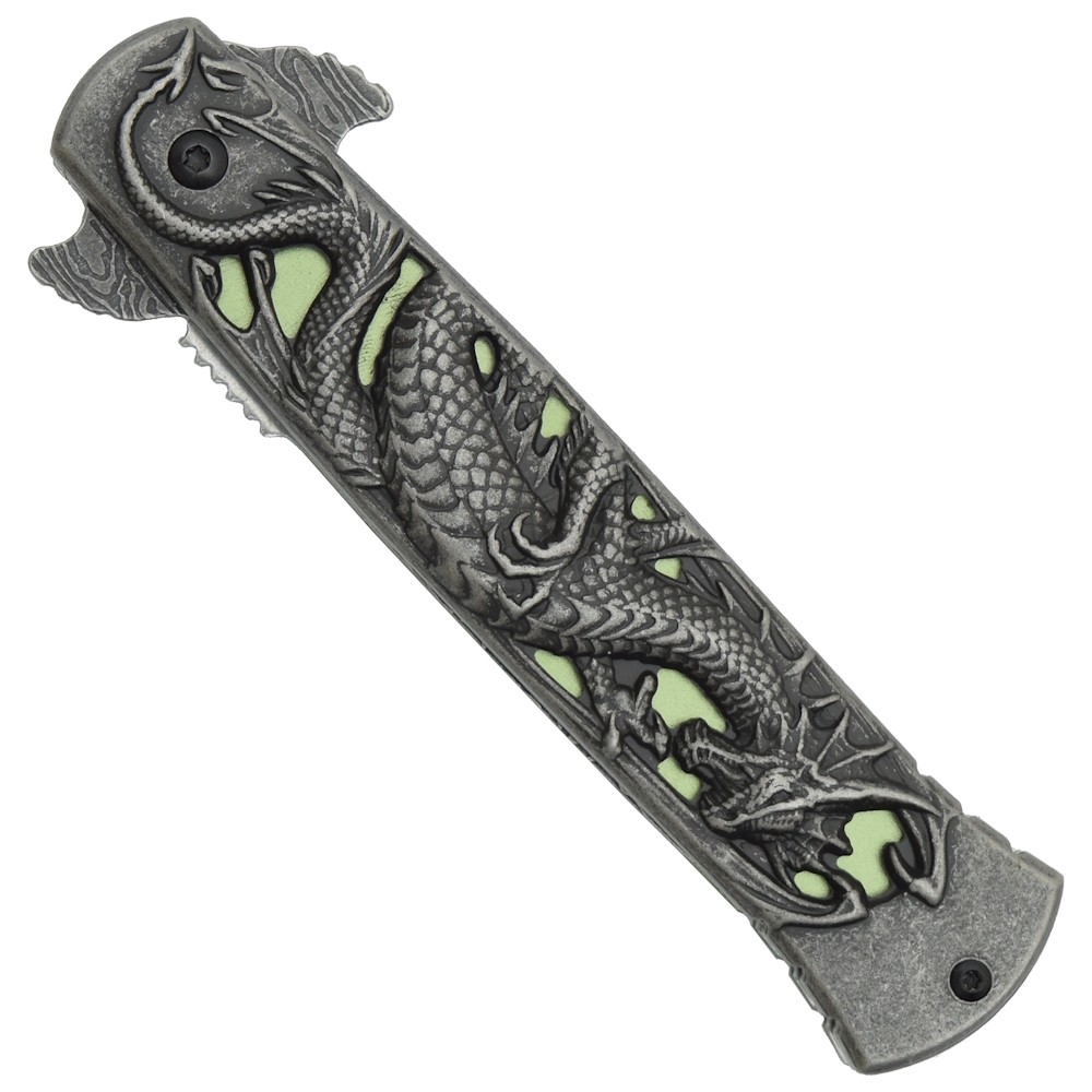 COUTEAU DE POCHE PLIANT DRAGON MANCHE METAL SCK.