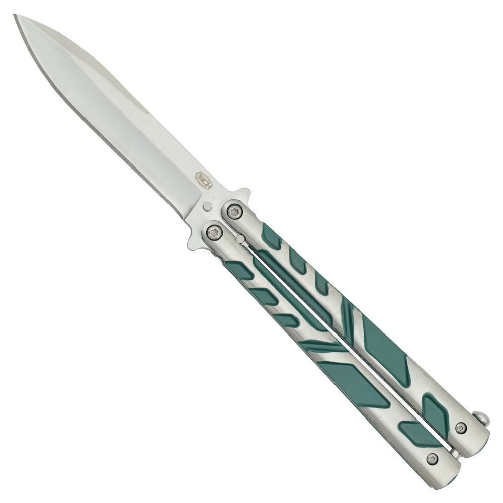 COUTEAU PAPILLON BALISONG 22CM MANCHE METAL