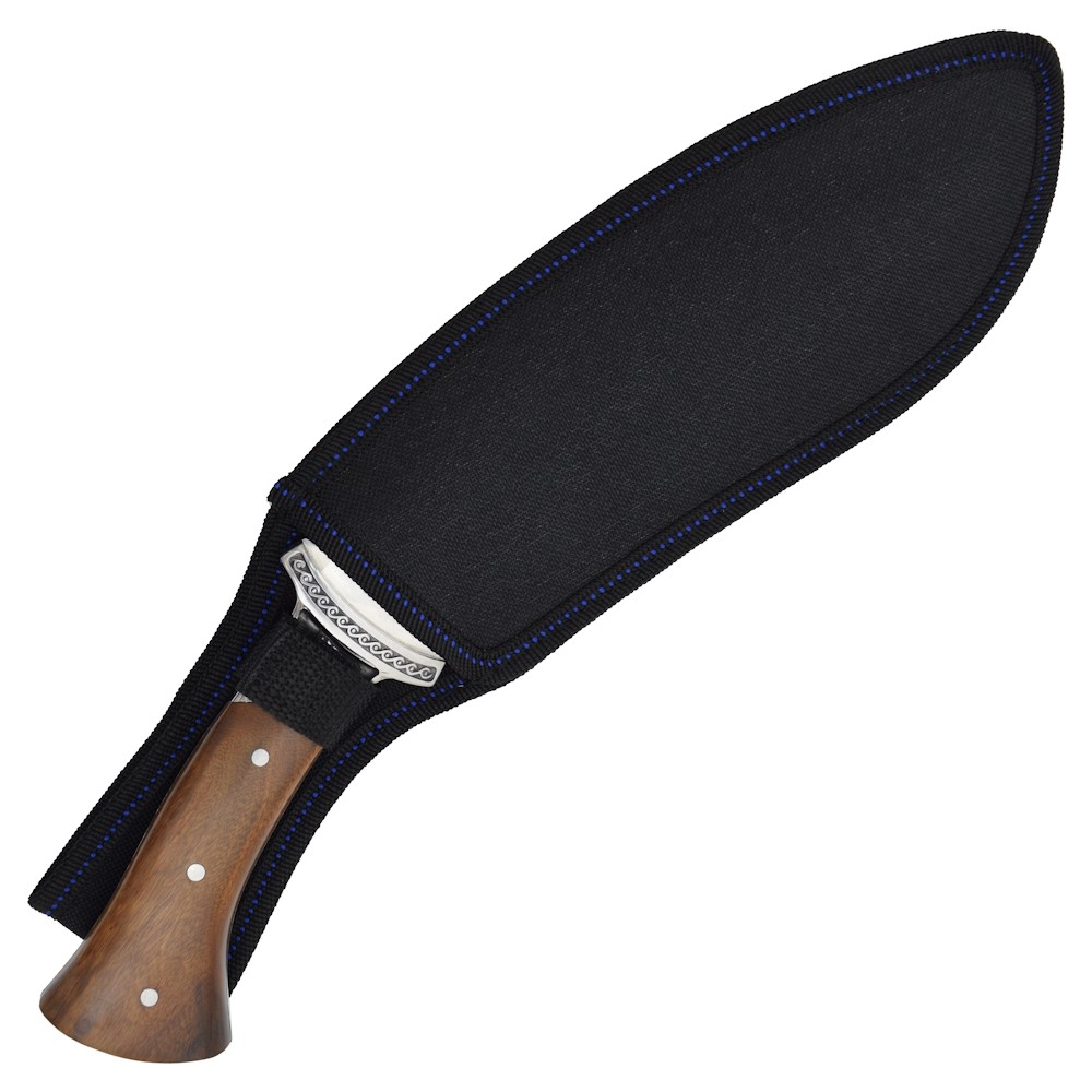 MACHETTE KUKRI GURKHA 33 CM MANCHE BOIS LAME ACIER + FOURREAU..