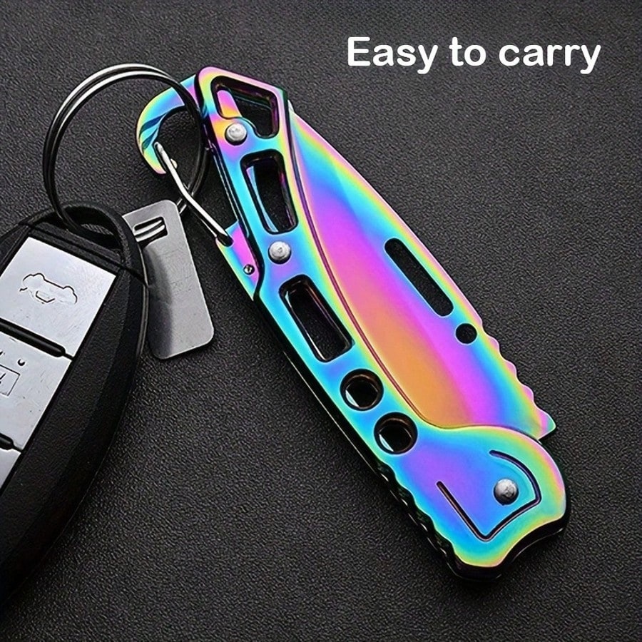 Couteau en titane pliant de poche 15cm rainbow.....