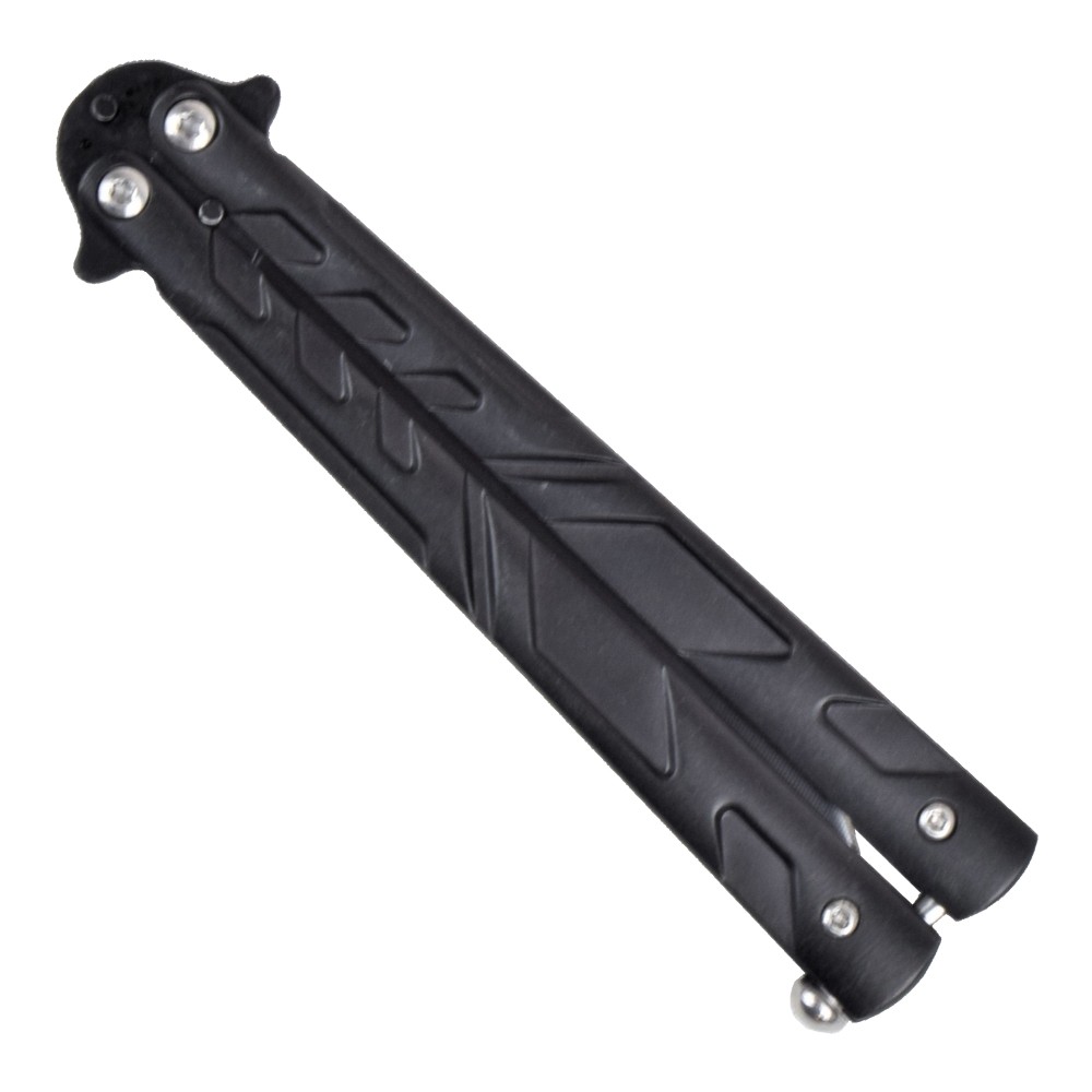 Couteau papillon balisong 22cm noir trick tricks.