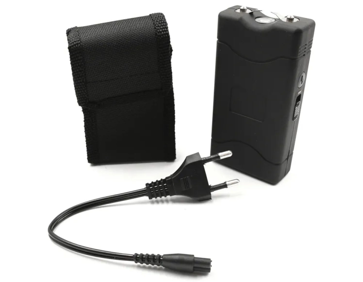 Taser shocker électrique PRAGA 5 000 000 volts compact noir avec sécurité ONOFF