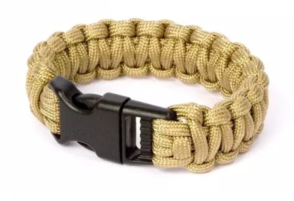 Bracelet en paracorde de survie, ultra-résistant - désert