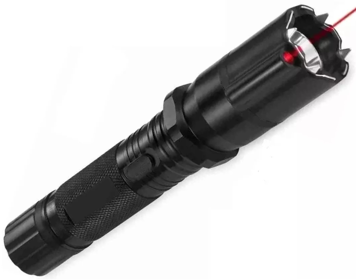 Taser électrique noir rechargeable avec pointeur laser et lampe LED