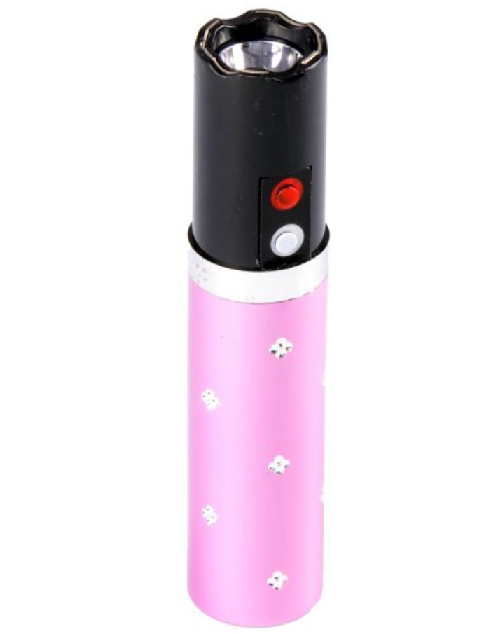 Taser make-up rose rechargeable 3 800 000 volts discret avec lampe LED