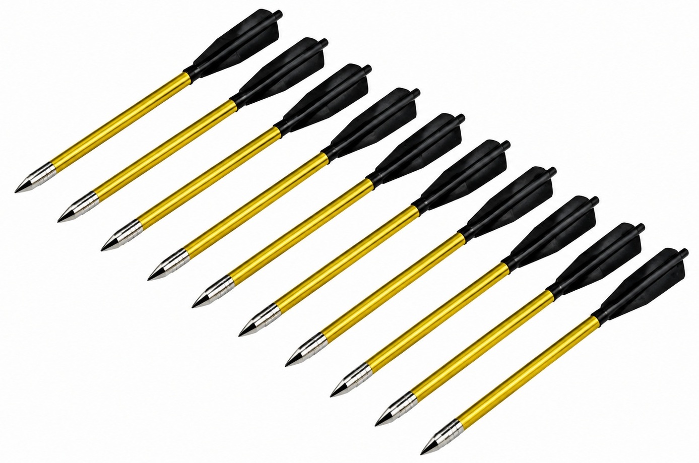 Flèches aluminium pour arbalète pistolet avec pointes métalliques