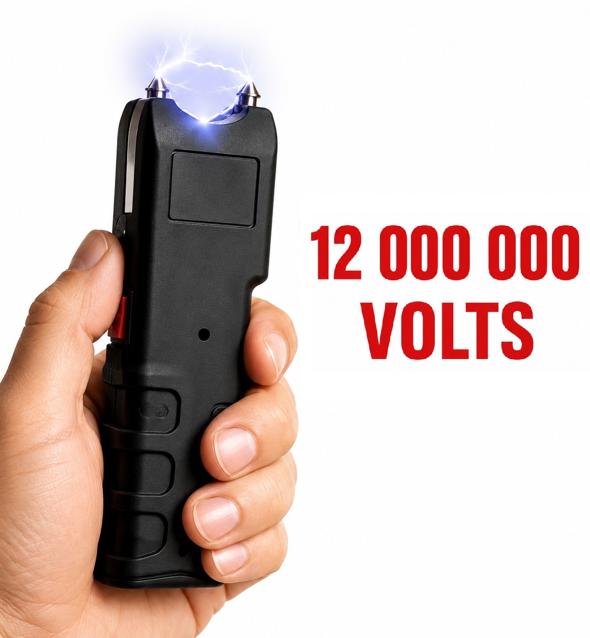 Taser puissant 12 000 000 volts avec décharge électrique, taser rechargeable tenu en main, appareil compact avec lampe LED intégrée
