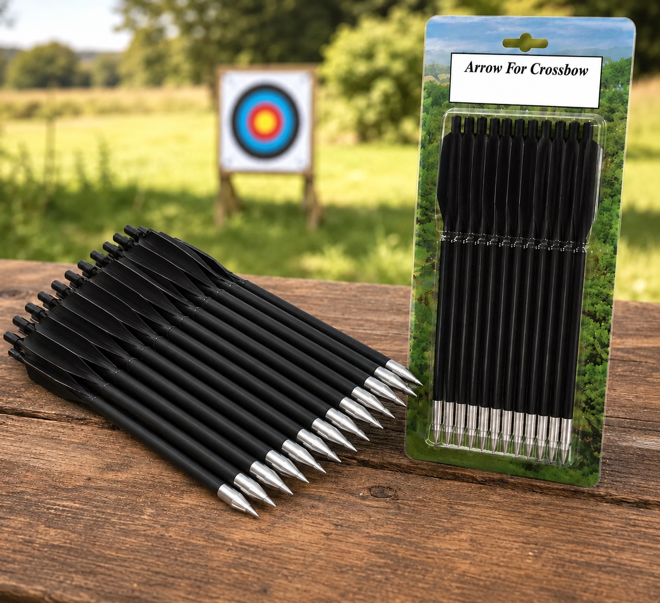 Pack de 12 flèches pour arbalète en aluminium avec pointes acier pour tir de précision et entraînement outdoor