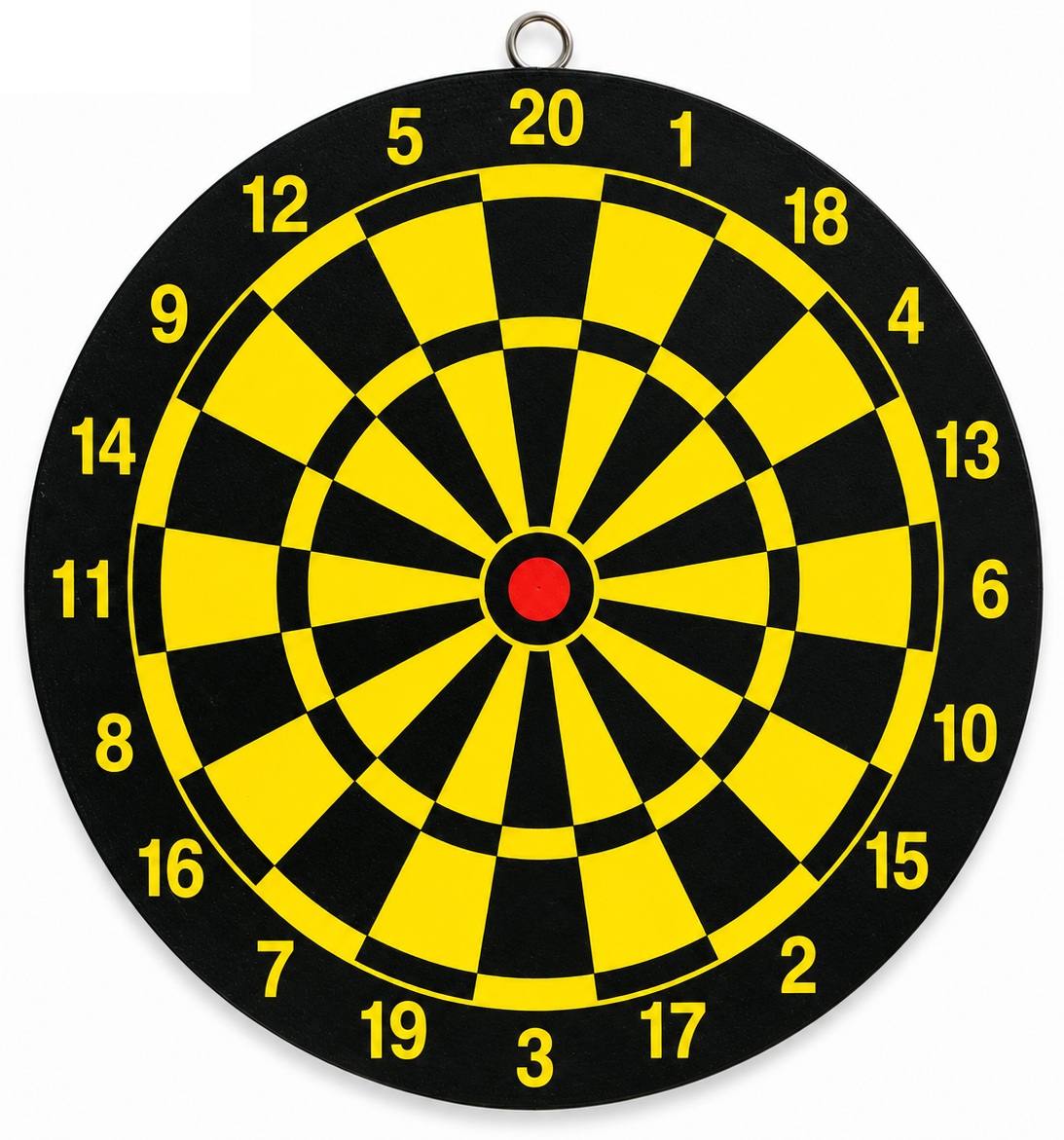 Cible de lancer Albainox 19,5 cm jaune et noire pour couteaux de lancer et fléchettes
